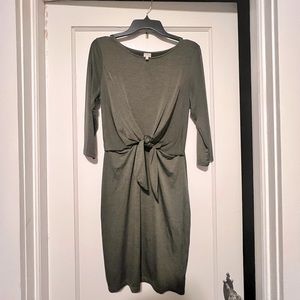 Women’s Medium “Kaileigh” Olive Green Front Knot Bodycon Dress